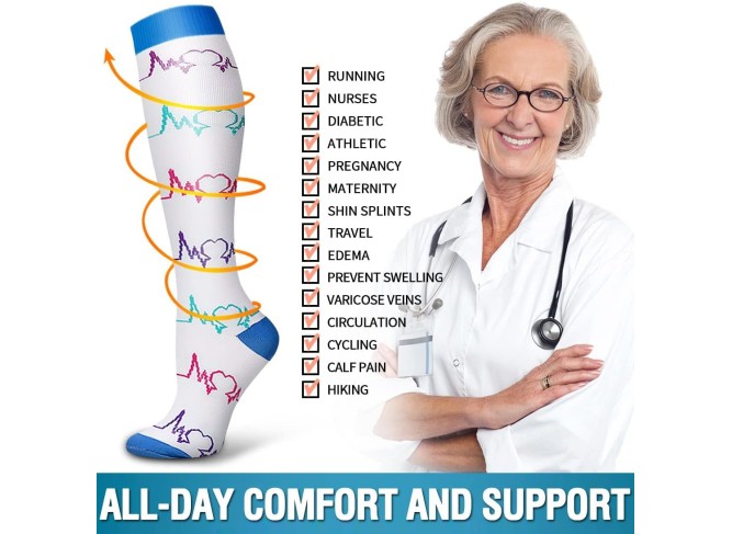 Premium Medical Grade Compression Socks (Random Colors)