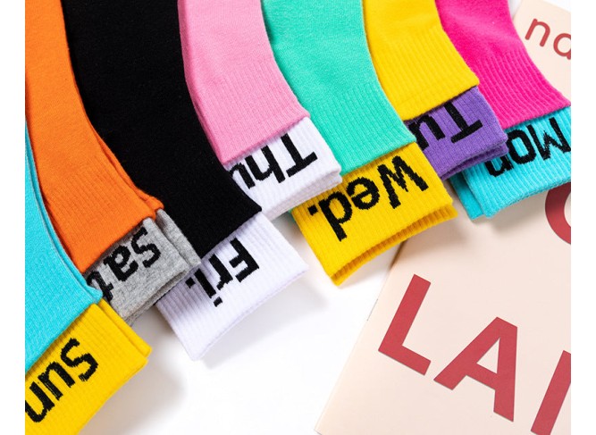 Week Socks - A different color for each day of the week