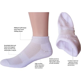 Women's Moisture Wicking Athletic Low Cut Ankle Cotton Socks Cushion