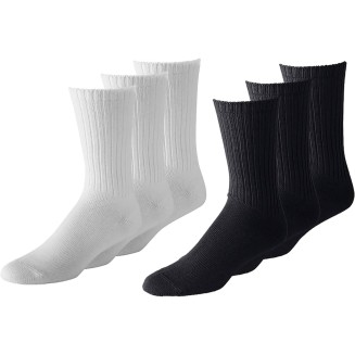 Men Crew Socks Shoe Size 10 to 13 in Black and White