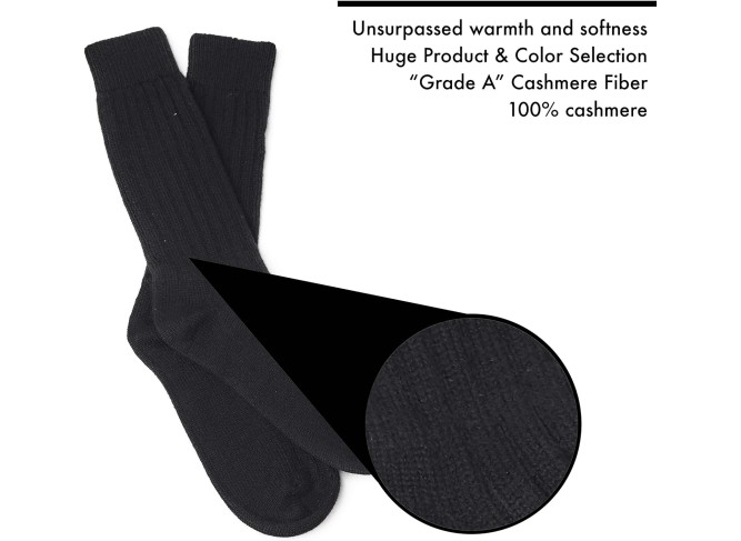 100% Pure Cashmere Unisex Socks (3 Colors, 2 Sizes)
