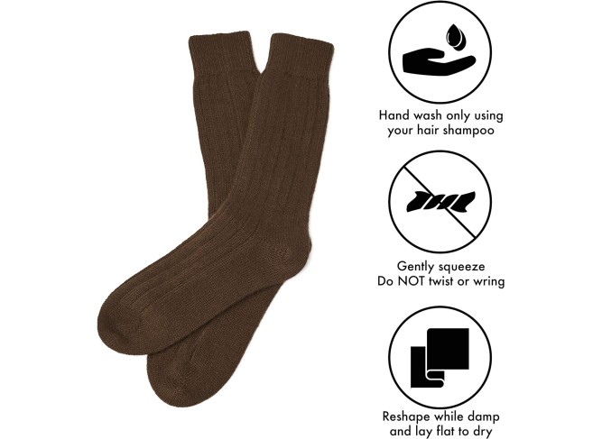 100% Pure Cashmere Unisex Socks (3 Colors, 2 Sizes)