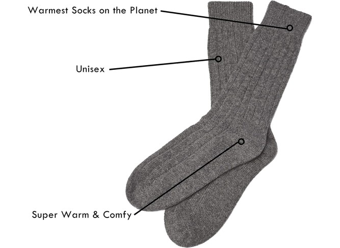 100% Pure Cashmere Unisex Socks (3 Colors, 2 Sizes)