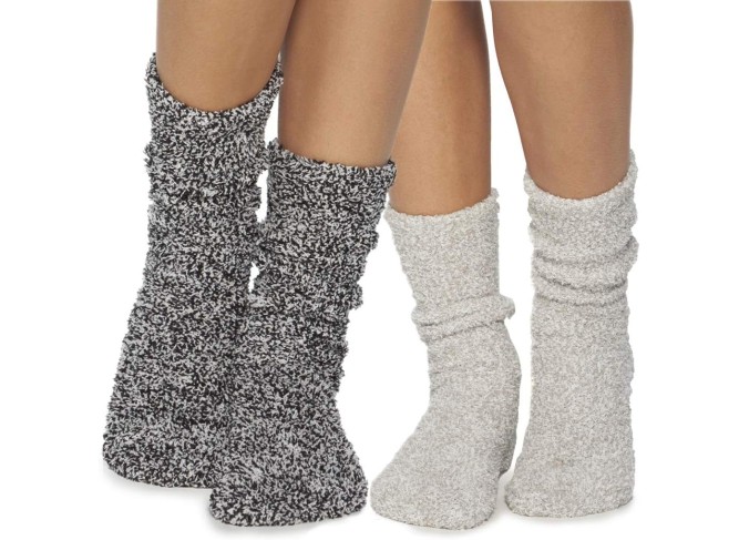 CozyChic Women Heathered Socks, Crew Socks, Plush Socks, Loungewear