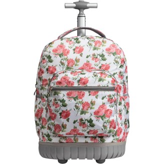 18 inches Wheeled Rolling Backpack Multi-Compartment College Books Laptop Bag Business Trip Carry-on