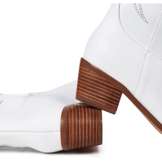 Cowboy Boots For Women Wide Calf Pull On Knee High Cowgirl Boots Women Chunky Heel
