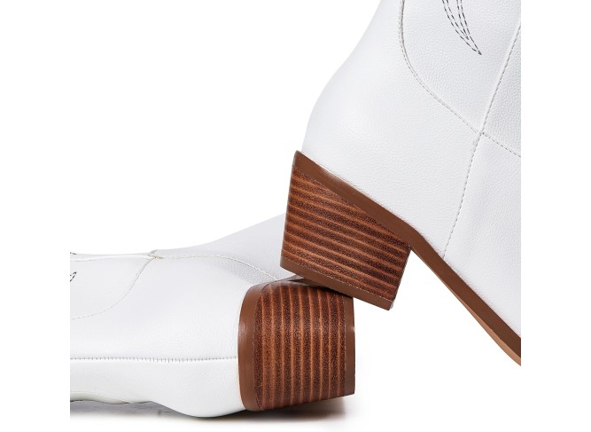 Cowboy Boots For Women Wide Calf Pull On Knee High Cowgirl Boots Women Chunky Heel