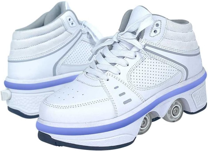 Walking Shoes Invisible Roller Skate,Outdoor 2-in-1 Parkour Shoes/Inline Roller Skating Shoes