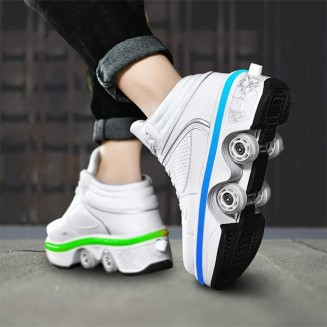 Walking Shoes Invisible Roller Skate,Outdoor 2-in-1 Parkour Shoes/Inline Roller Skating Shoes