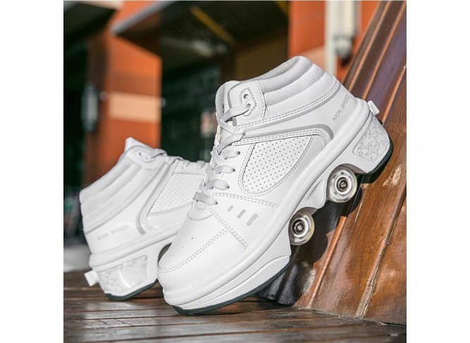 Walking Shoes Invisible Roller Skate,Outdoor 2-in-1 Parkour Shoes/Inline Roller Skating Shoes
