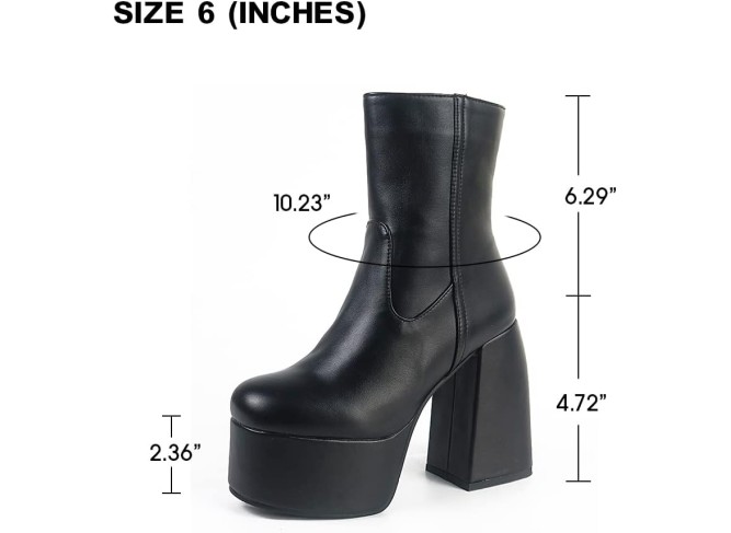 Womens Chunky Heel Ankle Boots Platform Block High Heel Round Toe Zipper Punk Combat Motorcycle Boots Bootoes