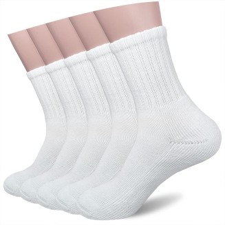 Womens Long Crew Socks - Cotton Cushioned Hiking Socks