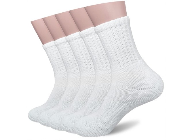 Womens Long Crew Socks - Cotton Cushioned Hiking Socks