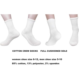 Womens Long Crew Socks - Cotton Cushioned Hiking Socks