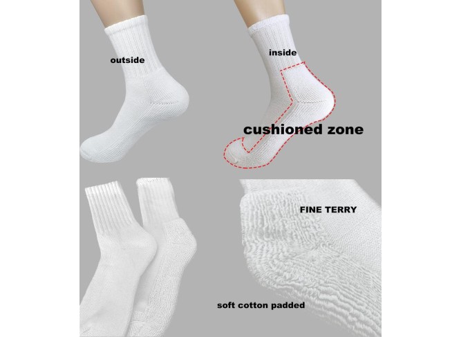 Womens Long Crew Socks - Cotton Cushioned Hiking Socks