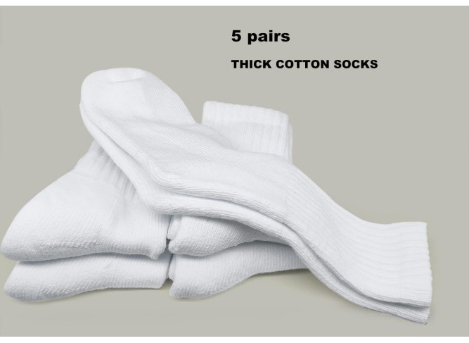 Womens Long Crew Socks - Cotton Cushioned Hiking Socks