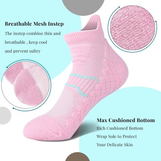 Womens Athletic Ankle Socks Max Cushioned Low Cut Running Socks