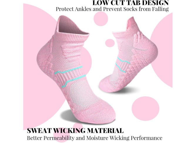 Womens Athletic Ankle Socks Max Cushioned Low Cut Running Socks