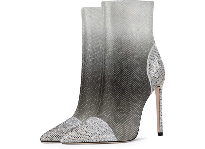 Women Bling Pointed Toe High Heels Ankle Boots Stiletto Studded