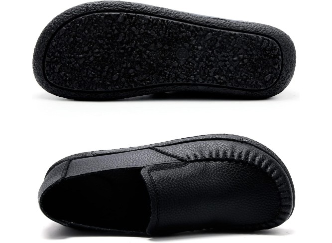 Women's Slip On Loafer Leather Comfort Casual Platform Shoes