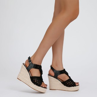 Crochet Espadrilles Wedge Sandals for Women Dressy Summer Comfortable Casual Platform Sandals