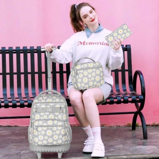 Rolling Backpack for Girls boys, Men Women Roller Wheels Bookbag, Laptop Wheeled School Bag
