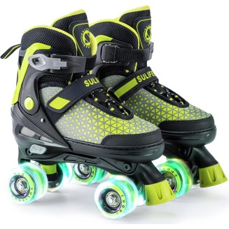 Roller Skates for Girls Boys Kids,4 Sizes Adjustable Quad Skates with Light up Wheels,Safe Fun Children Skates