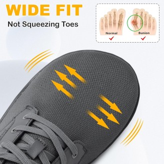 Mens Dress Shoes Wide Toe Walking Shoes Minimalist Barefoot Shoes Casual Sneakers Breathable Zero Drop Shoes