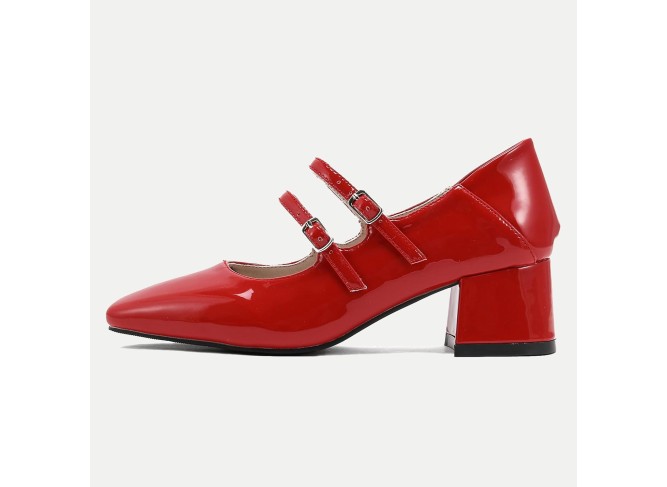 Women's Patent Leather Commuting Mary Jane Shoes Casual Low Heel Dress Shoes Office Work Pumps Shoes