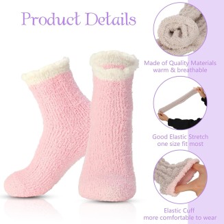 100 Pairs Women Fuzzy Socks Bulk Winter Warm Soft Cozy Fluffy Microfiber Socks Sleeping