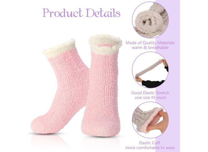 100 Pairs Women Fuzzy Socks Bulk Winter Warm Soft Cozy Fluffy Microfiber Socks Sleeping