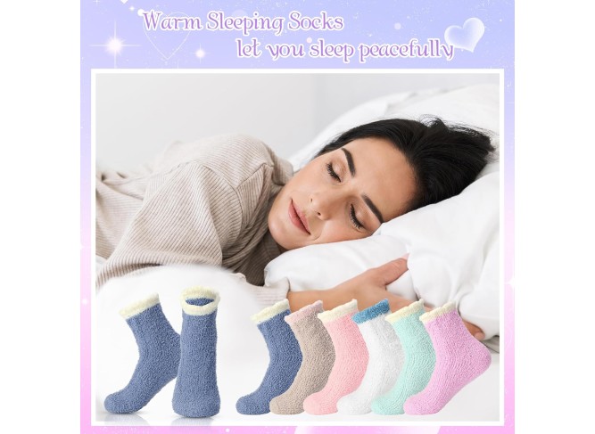 100 Pairs Women Fuzzy Socks Bulk Winter Warm Soft Cozy Fluffy Microfiber Socks Sleeping