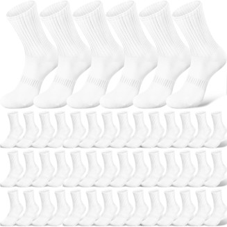 36 Pairs Crew Socks for Women Cotton Tall Socks Bulk Breathable Running Hiking Athletic Long Sock