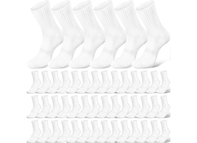 36 Pairs Crew Socks for Women Cotton Tall Socks Bulk Breathable Running Hiking Athletic Long Sock
