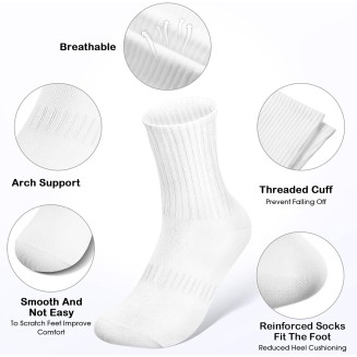 36 Pairs Crew Socks for Women Cotton Tall Socks Bulk Breathable Running Hiking Athletic Long Sock