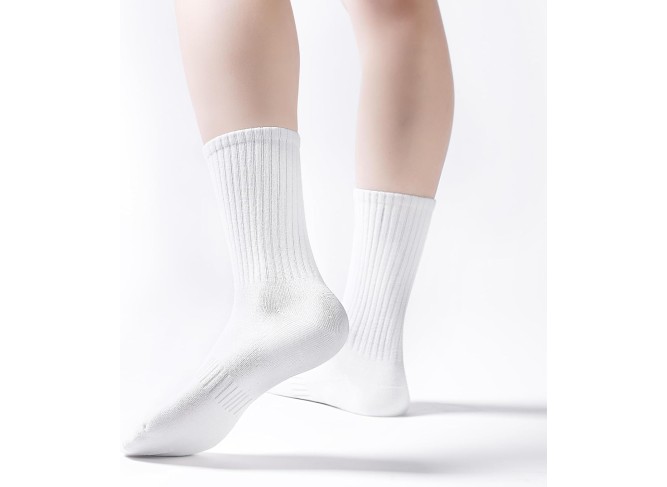 36 Pairs Crew Socks for Women Cotton Tall Socks Bulk Breathable Running Hiking Athletic Long Sock