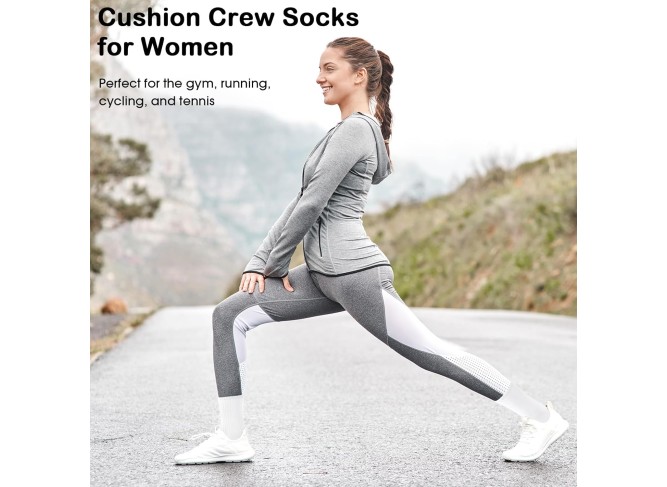 36 Pairs Crew Socks for Women Cotton Tall Socks Bulk Breathable Running Hiking Athletic Long Sock