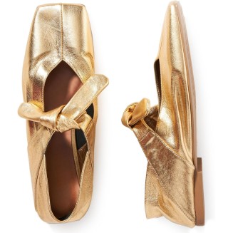 Silver Bow Ballet Flats Shoes for Women Bow Tie Slip On Mary Jane Flats Square Toe Casual Dress Ballerina Shoes