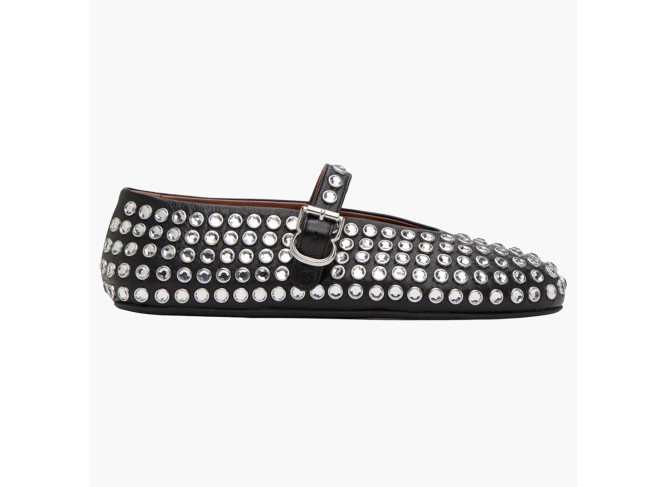 Crystal Ballet Flats Shoes for Women Buckle Strap Sparkly Mary Jane Flats Round Toe Casual Dress Ballerina Shoes