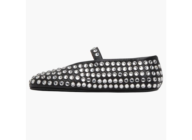 Crystal Ballet Flats Shoes for Women Buckle Strap Sparkly Mary Jane Flats Round Toe Casual Dress Ballerina Shoes