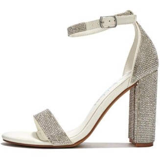 Heeled Sandals Ankle Strap Open Toe Block Heel Sandals Fashion One Belt Hihg Chunky Heel Dress Sandals