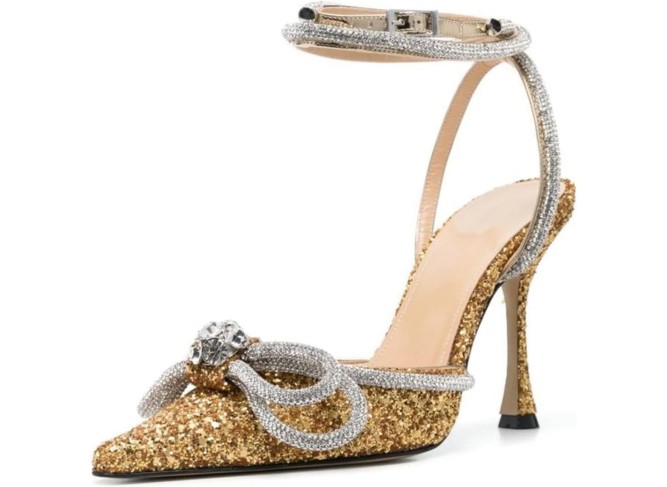 Women's Sparkling Lace-Up Ankle Strap High Heel Sandals with and Crystal