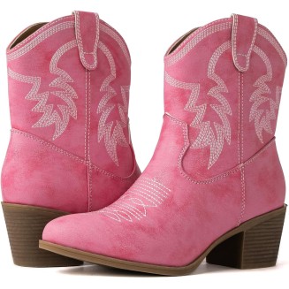 Women's Mid Calf The Western Cowboy Boots Fashion Cowgirl Boots