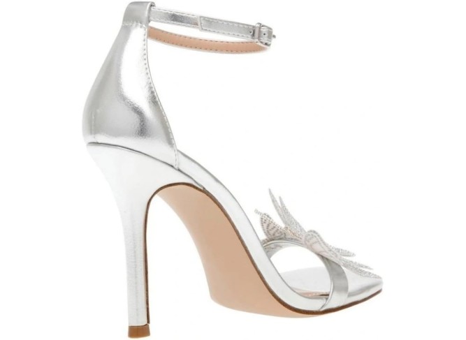 Square Open Toe Ankle Strap High Heels for Women;Butterfly Detailing Ankle Strap Heeled Sandals