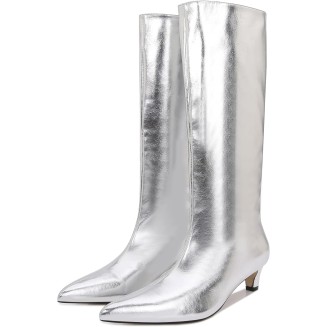 Women Knee High Boots Kitten Low Heel Tall Boots, Fashion and Classic