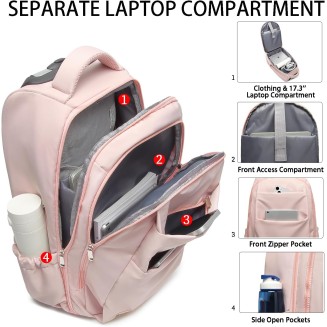Rolling Backpack,Travel Laptop Backpacks with Wheels 17 inch Water Resistant Backpack Mens Rolling Laptop Lag Women Carry on Bag