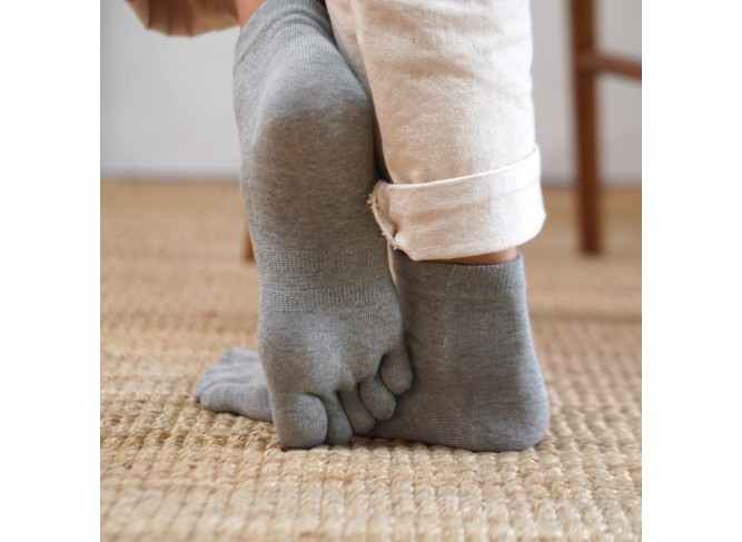 Copper Fabric Cotton Five-Toe Socks 6 Sets, Low Cut, Breathable Athletic Running Foot Odor Prevention