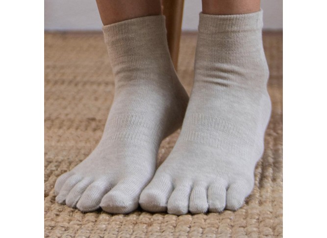 Copper Fabric Cotton Five-Toe Socks 6 Sets, Low Cut, Breathable Athletic Running Foot Odor Prevention