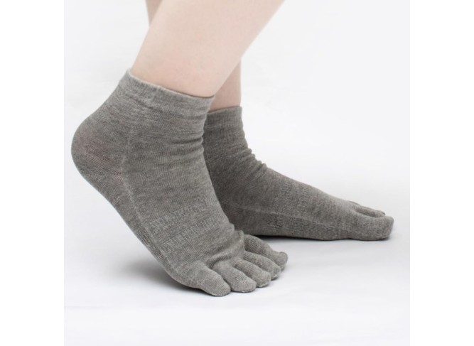 Copper Fabric Cotton Five-Toe Socks 6 Sets, Low Cut, Breathable Athletic Running Foot Odor Prevention
