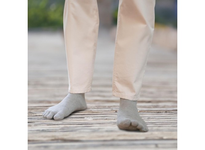 Copper Fabric Cotton Five-Toe Socks 6 Sets, Low Cut, Breathable Athletic Running Foot Odor Prevention